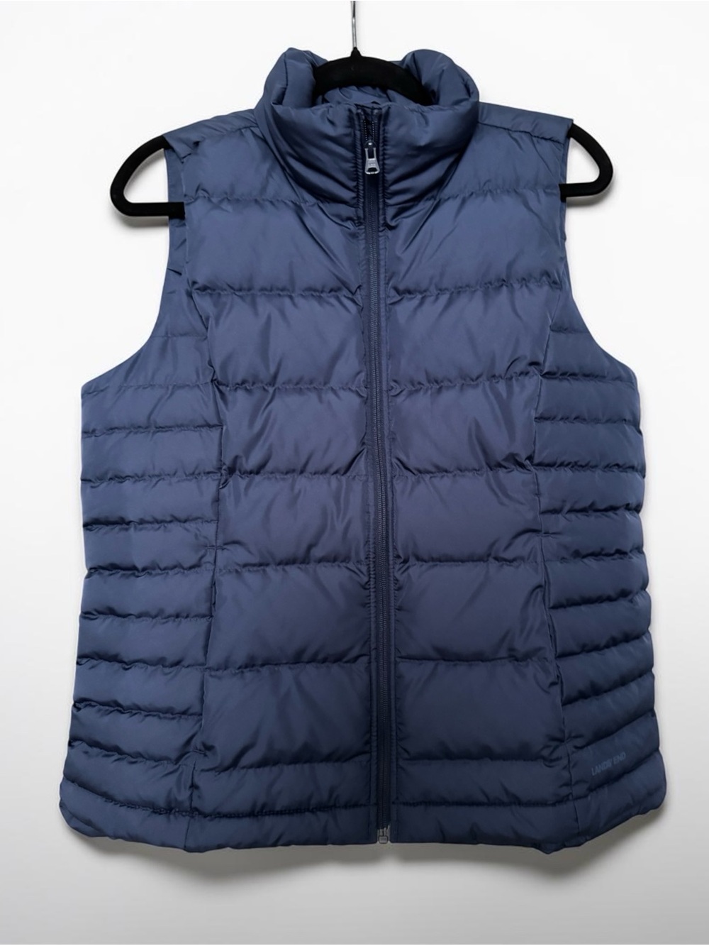 Lands' End Navy Quilted Down Vest